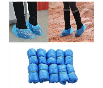 Disposable Shoe Covers Waterproof Elastic Overshoes 100 Pack Indoor & Outdoor Boot Protection Blue in UAE