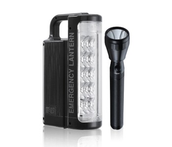 Express Delivery - Sanford SF5830SEC BS 2 in 1 Combo 15 Pieces Rechargeable LED Emergency Lantern & Flash Light, Black - ID 15772