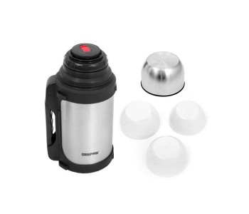 Express Delivery - Geepas GSVB4110 1.2 Litre Stainless Steel Inner Vacuum Flask, Silver - ID 13992