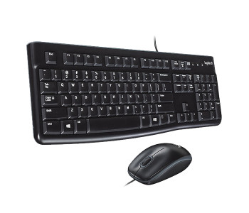 Express Delivery - Logitech 920-002546 MK120 Wired Keyboard & Mouse Combo - Arabic, Black - ID 33586