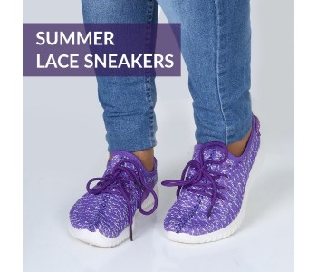 Summer Womens Fashion Lace Shoes EU36 SWLV33 Violet in UAE