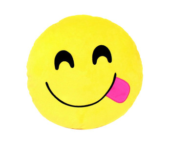 Cute Round Emoji Pillow - Yellow in KSA