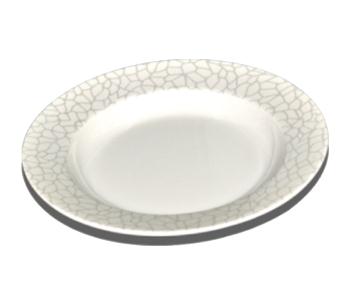 Royalford RF4491 8-inch Melamine Ware Deep Plate - White Pearl in UAE