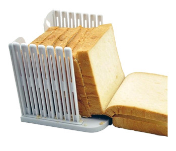 Plastic Adjustable Bread Slicer - White in KSA