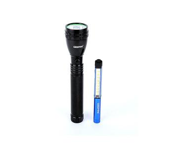 Express Delivery - Geepas Torch GFL4647 2-in-1 Rechageabe LED Waterproof Flashlight - 236mm - ID 596