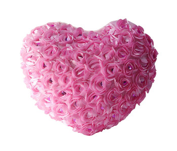 Rose Flowers Accent Pillows Heart Shaped Cushion - Rose in KSA