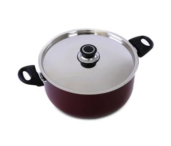 Express Delivery - Royalford RF391C26 26 cm Non-Stick Cooking Pot - Maroon - ID 2467