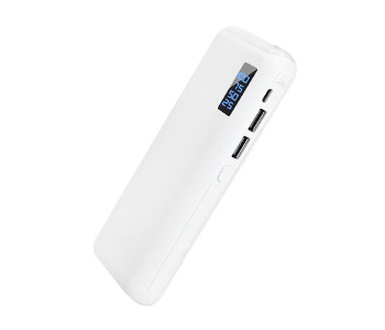 MKZ 10000 MAh Power Bank With LED Light And Lightining Cable - White in UAE