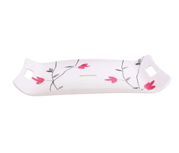 Royalford RF7807 Melamine Floral Mate Tray - White , Black & Red in UAE