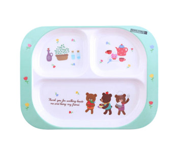 Royalford RF7247 Melamine Ware Baby Plate - White & Blue in OMAN
