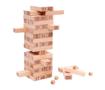 Express Delivery - Taqdeer 204-001 Wooden Beech Building Block Set - 51 Pieces - ID 24433