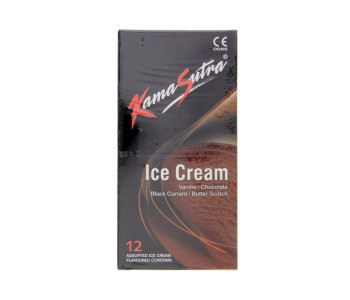 Kamasutra N19640509A 12 Piece Ice Cream Flavored Condom Pack in OMAN