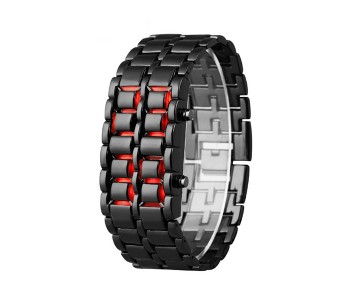 MY-0729 Mens Fashion Sports Waterproof LED Bracelet Watch - Black in OMAN
