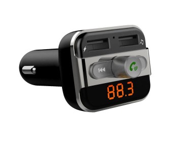Promate Smartune Multifunction Wireless In-Car Bluetooth FM Transmitter Car Kit With Car Charger - Black in UAE