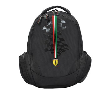 Ferrari SLSH0701 18-inch Silver Horse Backpack - Black in OMAN