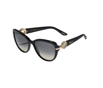 Chopard 2 SCH2055S 0700 Square Black Frame & Black Mirrored Sunglasses For Women in OMAN