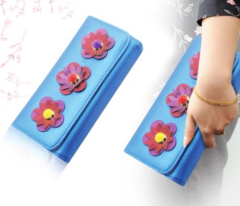 Womens Fashion Leather Wallet BH4217 - Blue in UAE