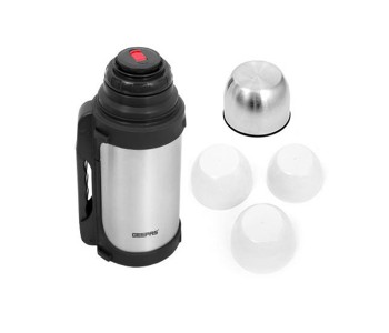 Express Delivery - Geepas GSVB4111 1.5 Litre Stainless Steel Inner Vacuum Flask, Silver - ID 13993