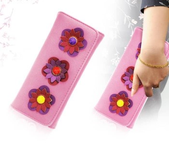 Womens Fashion Leather Wallet BH4217 - Pink in UAE
