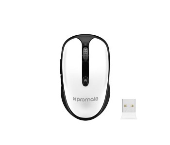 Promate Clix-4 2.4Ghz Multimedia Wireless Optical Mouse With USB Adapter, White in KSA
