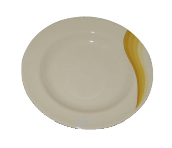 Royalford RF8041 10-inch Melamine Ware Super Rays Deep Plate - Ivory & Yellow in UAE