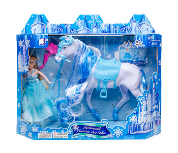 3 Piece Play Set Princess With Horse - Blue in KSA