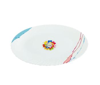 Royalford RF8874 14-inch Oval Plate With Art Flower Design - White in UAE