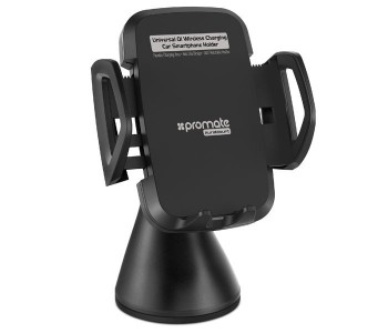 Promate AuraMount Qi Wireless Charger Air Vent Dashboard Car Mount Holder - Black in UAE