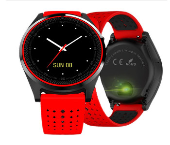 Flli V9 Bluetooth 4.0 Waterproof Android Smart Watch - Red in UAE