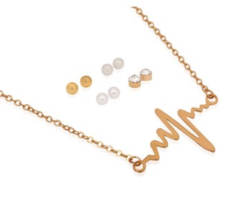 5 Pieces Wave Design Jewellery Set 31646 Gold in OMAN