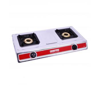 Express Delivery - Geepas Gk6856 Stainless Steel Double Gas Burner - ID 641