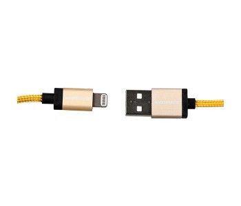 Express Delivery - Promate LinkMate-LTF Premium Metallic Lightning Charge Cable - Gold - ID 10933