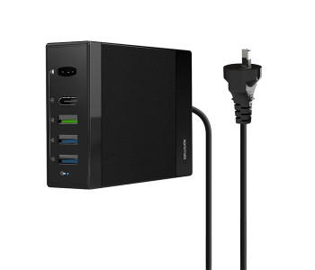 Promate UNICHARGER 85W High Powered Universal UK Type Laptop Charger - Black in UAE