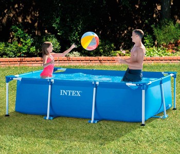 Express Delivery - Intex ZX-28270 220 x 150 x 60CM Metal Frame Pool Set - ID 16166