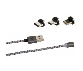 3 In 1 Magnetic Charging Adapter Charging Cable For Android And IOS 31443 Black in OMAN