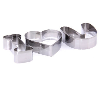 In-house HHNE-7805 3 Pieces I Love U Cookie Cutter Set Stainless Steel in UAE