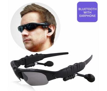 Express Delivery - Sunshade Bluetooth Stylish Sporty Earphones Sunglasses - Rechargeable, Black - ID 3618