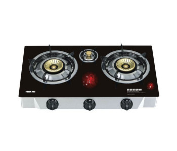 Nikai NG7093GSFN Triple Gas Burner Black And Silver in OMAN