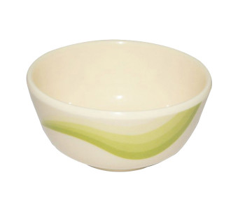 Royalford RF8086 4.5-inch Melamine Ware Super Rays Round Bowl - Ivory & Pista Green in UAE