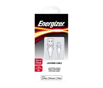 Energizer C61LIGWH4 1.2 Meter Lightning Data Cable - White Front View - ID 19036