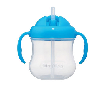 Pigeon N11583462A MagMag Straw Cup With Double Handle - Sky Blue in OMAN