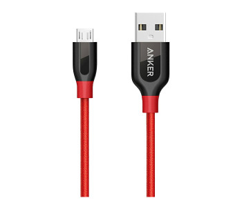 Anker A8142H91 3 Feet Powerline Micro USB Cable - Red in KSA