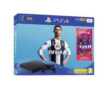 Sony PS4 1TB FIFA 19 With 2 Controller - Black in KSA
