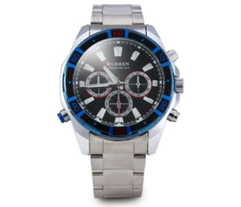 Curren 8184 Stainless Steel Analog Watch For Men Silver And Black in KSA