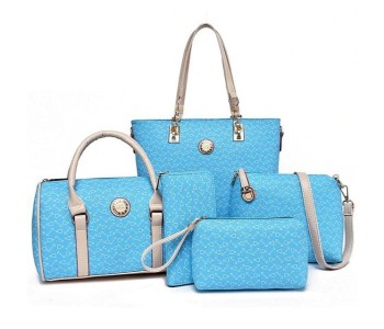 5 Pieces Womens Fashion England Style Tote Bag Set JA125-5 Sky Blue in OMAN