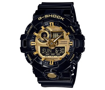 Casio G Shock GA-710GB-1ADR Mens Analog And Digital Watch Black And Gold in UAE