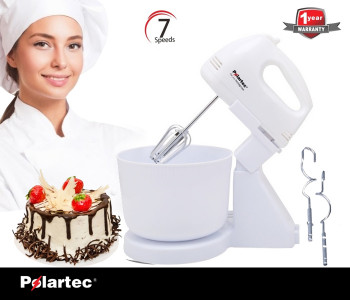Polartec PT-3621 Hand Mixer With Plastic Bowl - White in UAE