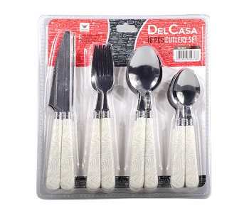 Delcasa DC1037 Cutlery Set - 16 Pieces, White in UAE