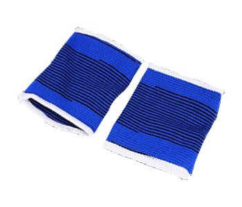 YC801 Wrist Support Adjustable Fit Elastic Knitted Sports Protection Sweatbands Set - 2 Pieces, Blue in UAE