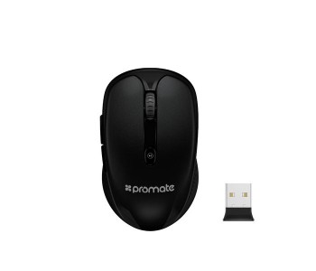 Promate Clix-4 2.4Ghz Multimedia Wireless Optical Mouse With USB Adapter, Black in KSA